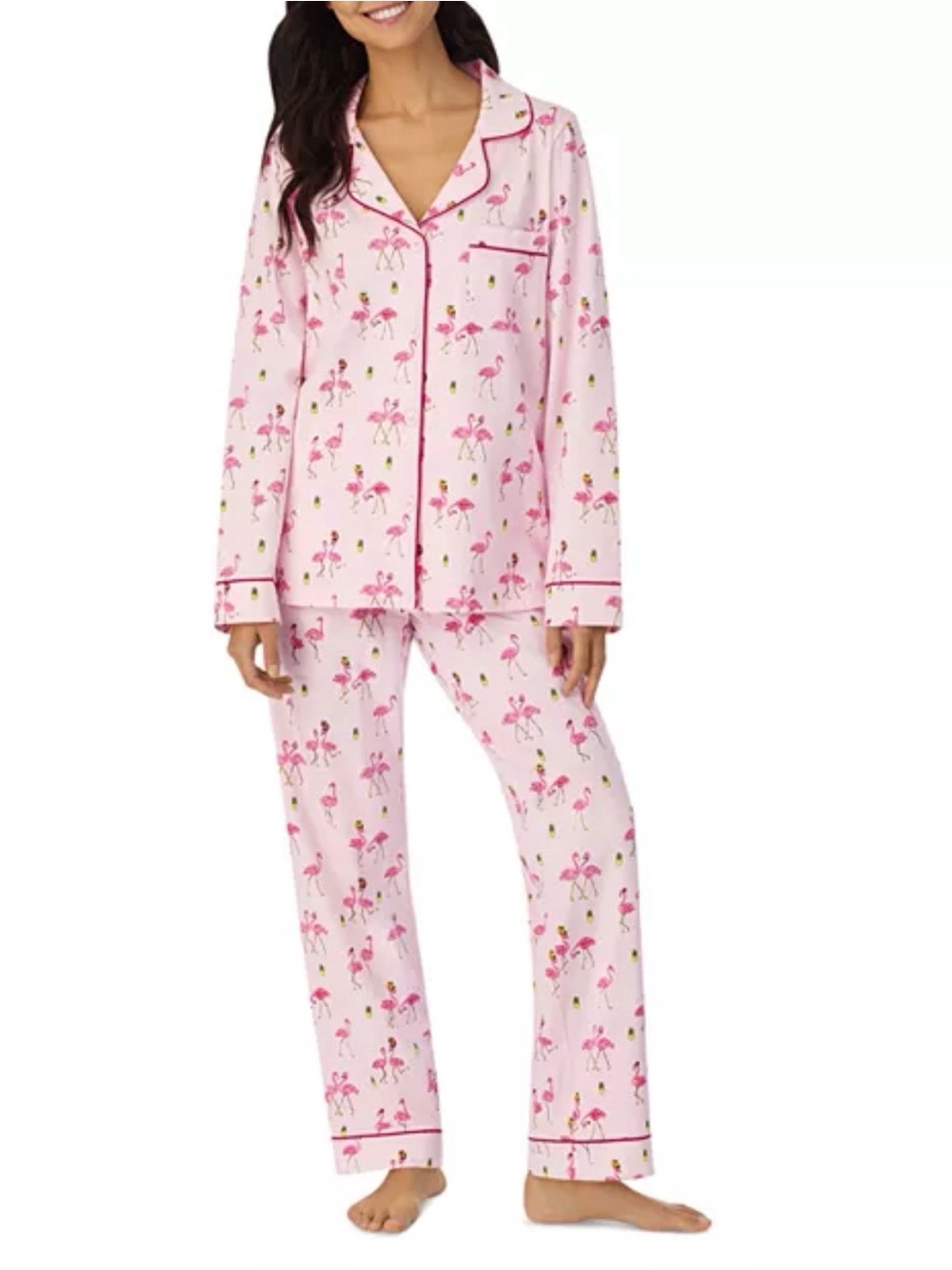 BedHead Pajamas Pink Flamingo Pineapple Cotton Pajama Set Large 1X